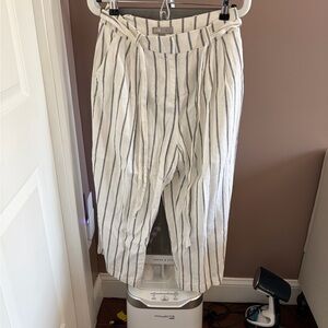 ASOS Linen Striped Paperbag Waist Pants